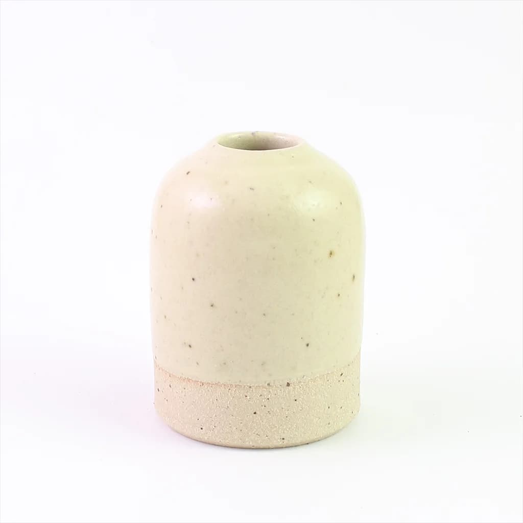 Light Yellow Small Bud Vase Stoneware