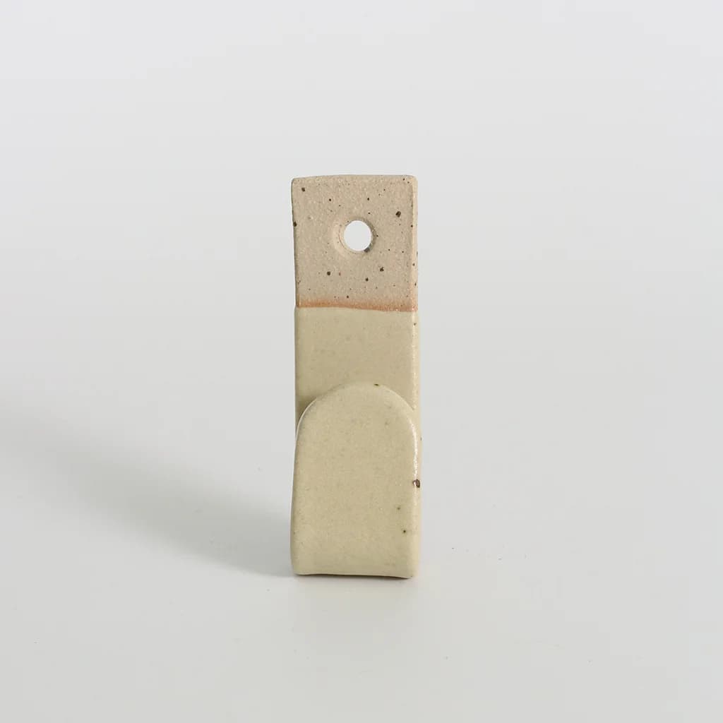 Light Yellow Stoneware Wall Hook – image 1