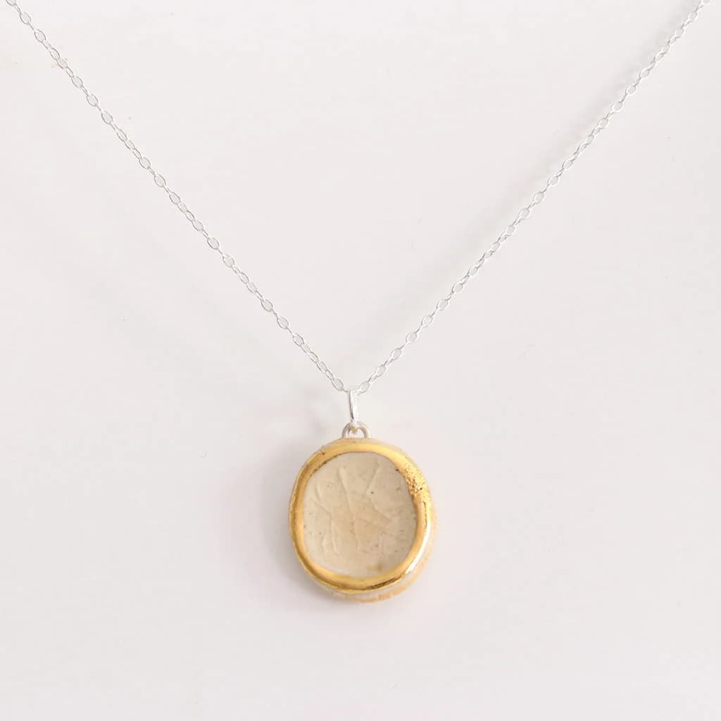 Crystal Pool Oval Sterling Silver Pendant – image 1