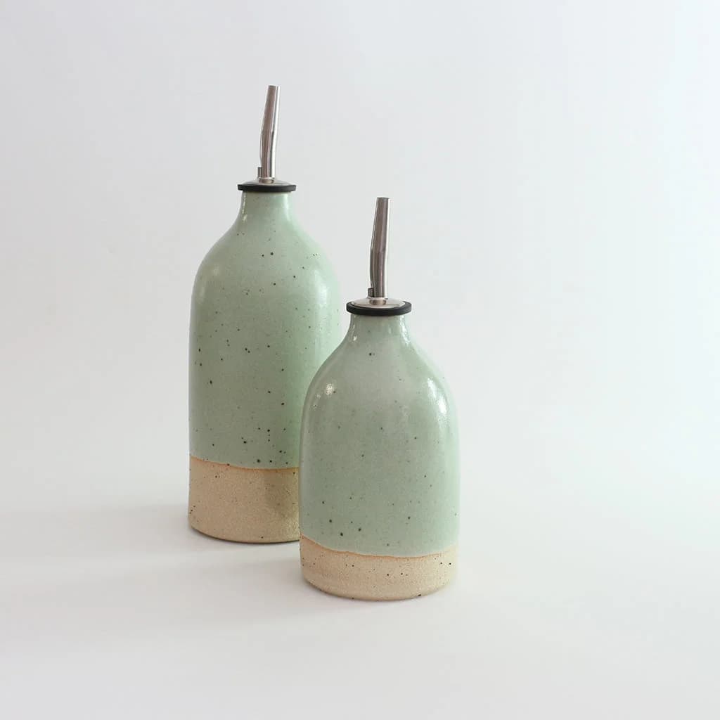 Mint Green Oil Pourer Stoneware