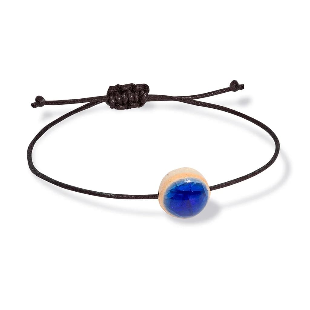 Navy Blue Recycled Glass Adjustable Bracelet – image 1