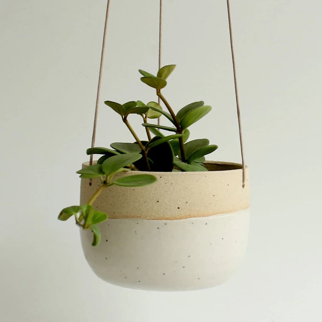Off-White Hanging Planter Stoneware