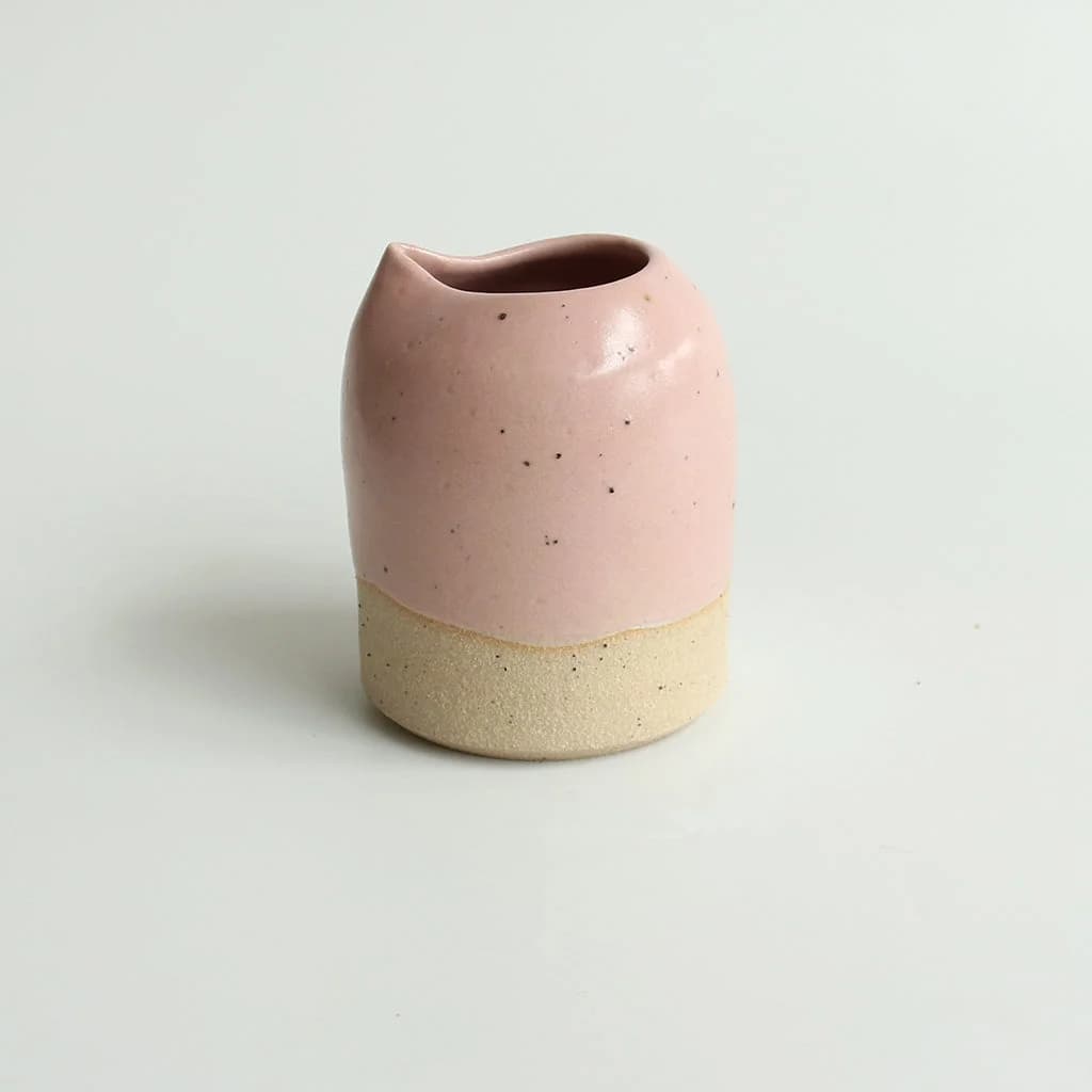 Pale Pink Stoneware Milk Jug – image 1