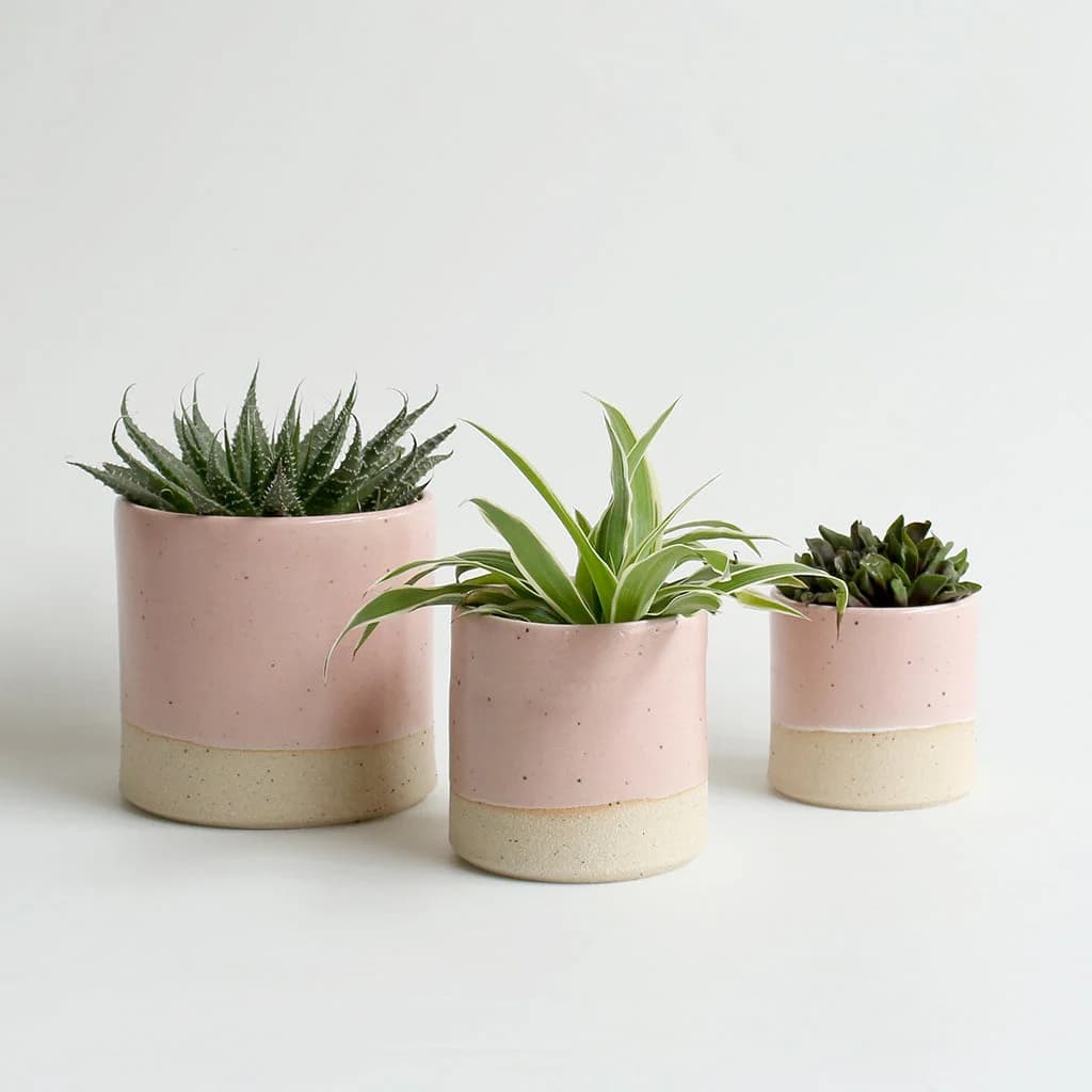 Pale Pink Plant Pots Stoneware