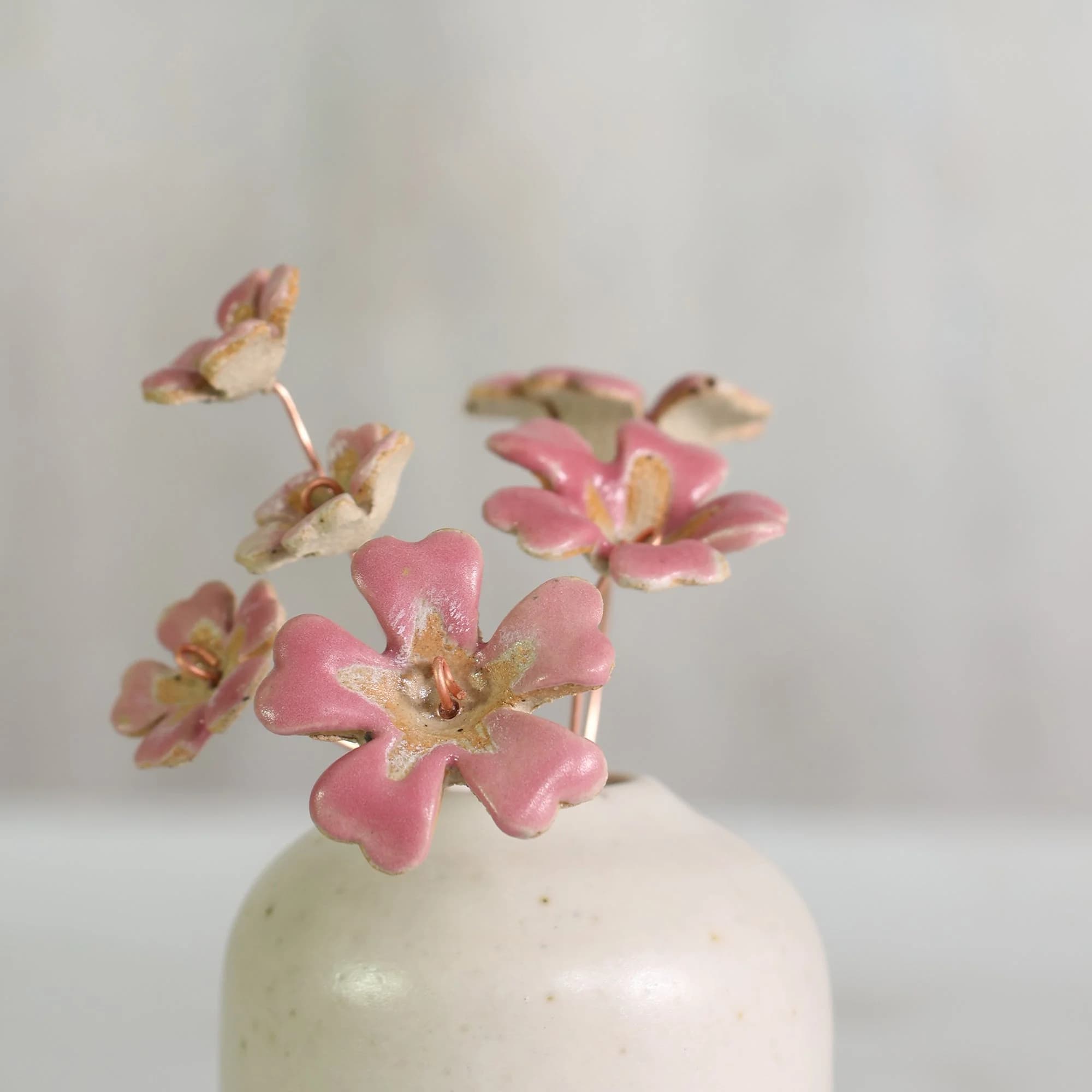 Pink Primrose Ceramic Flower Stems