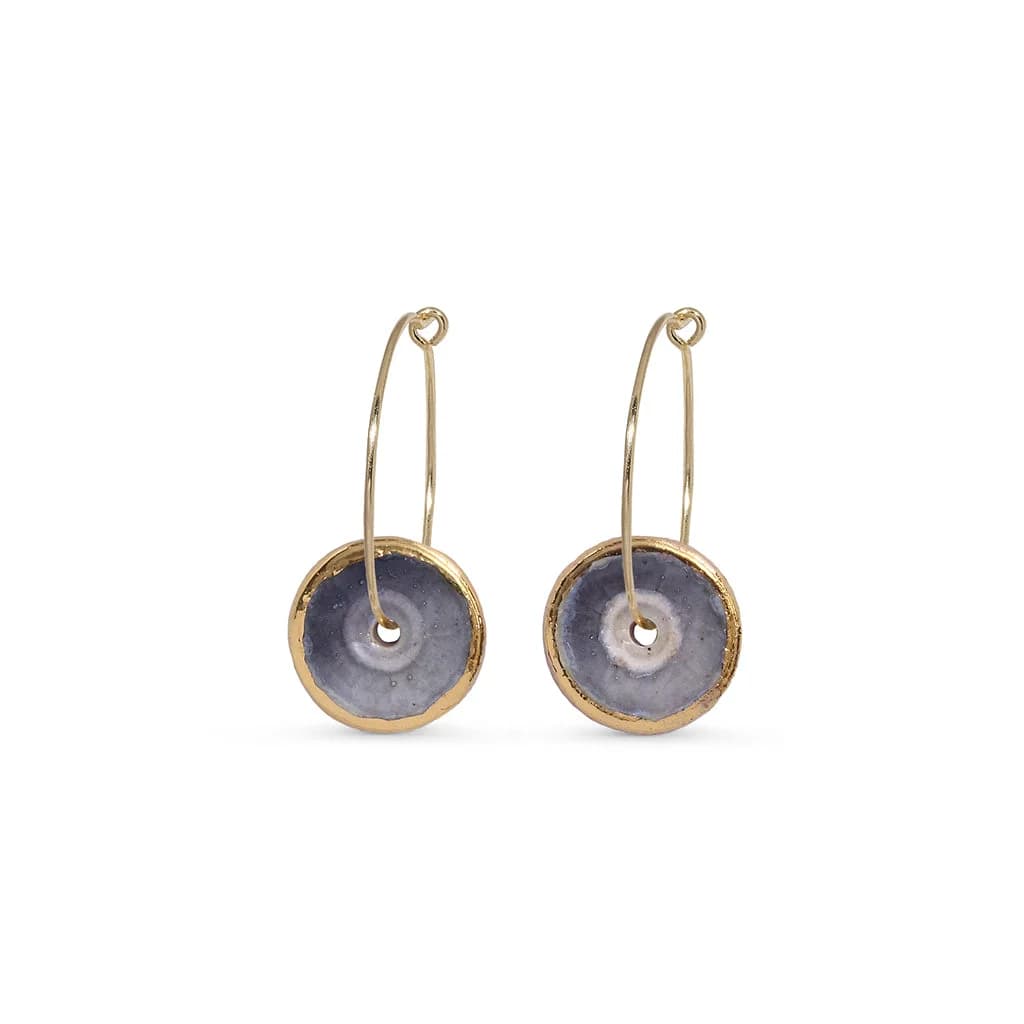 Smoky Purple Gold Hoops – image 1