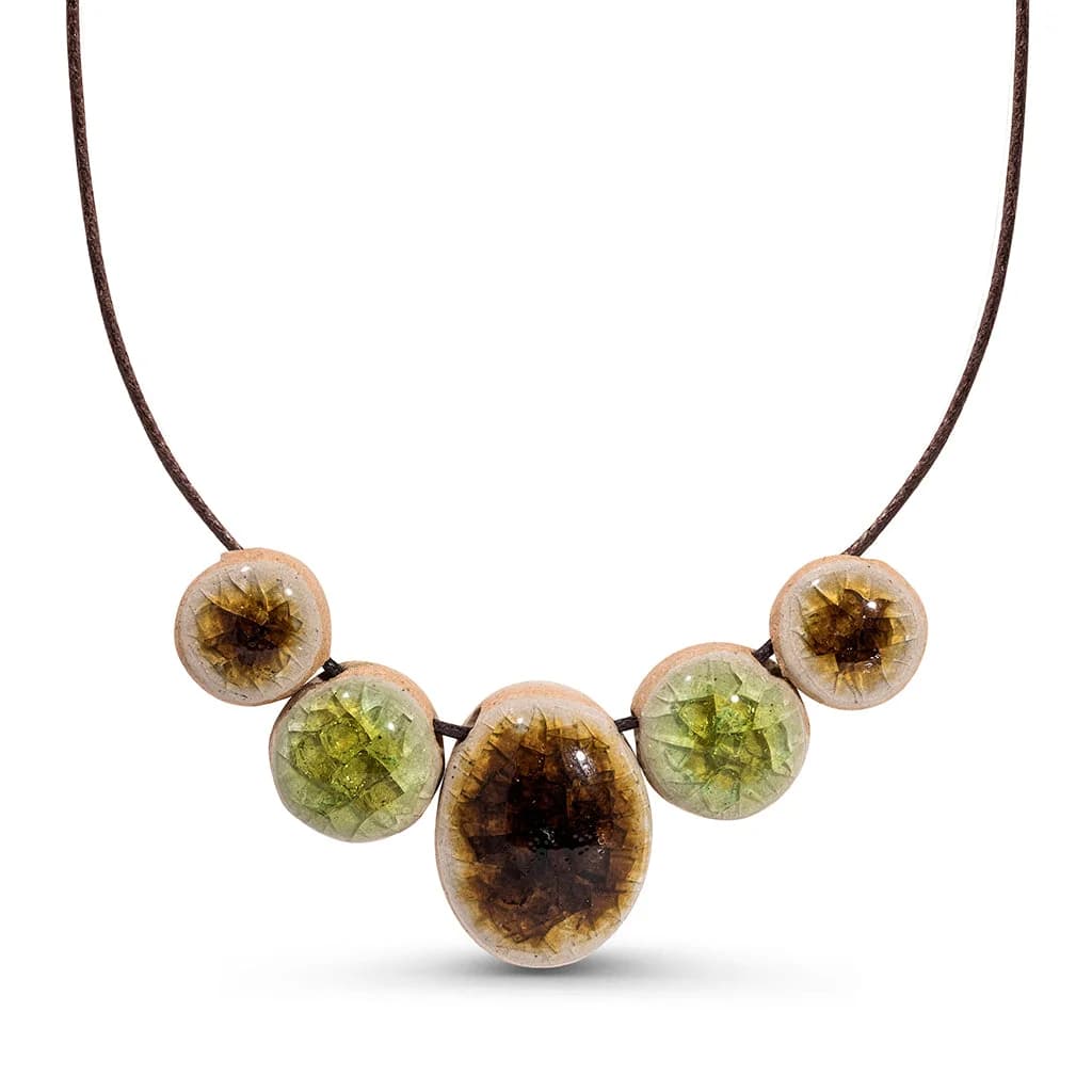 Recycled Glass Chunky Adjustable Beaded Necklace – image 1