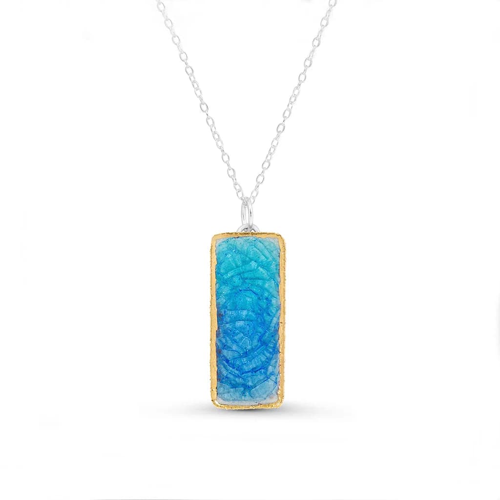 Turquoise Blue Lagoon Small Drop Sterling Silver Pendant – image 1