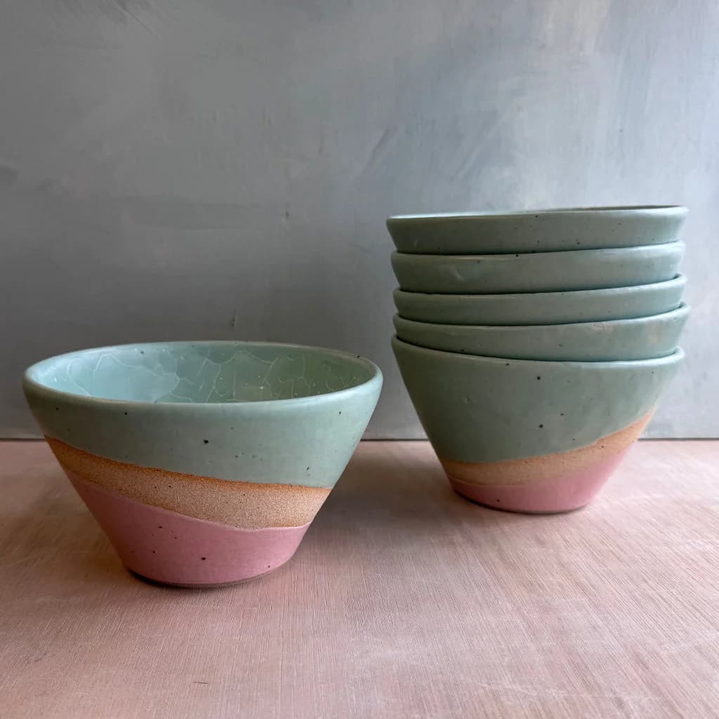 Seconds Cereal/Soup Bowls - Set of 6 'Cotton Candy' Glaze – image 1
