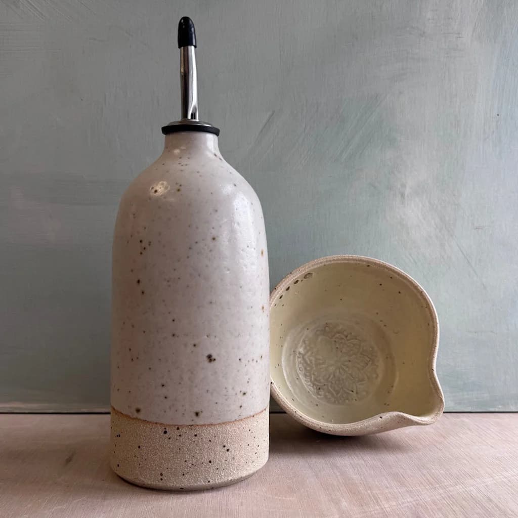 Seconds Large Oil Pourer and Herb Shredder Bowl Set – image 1
