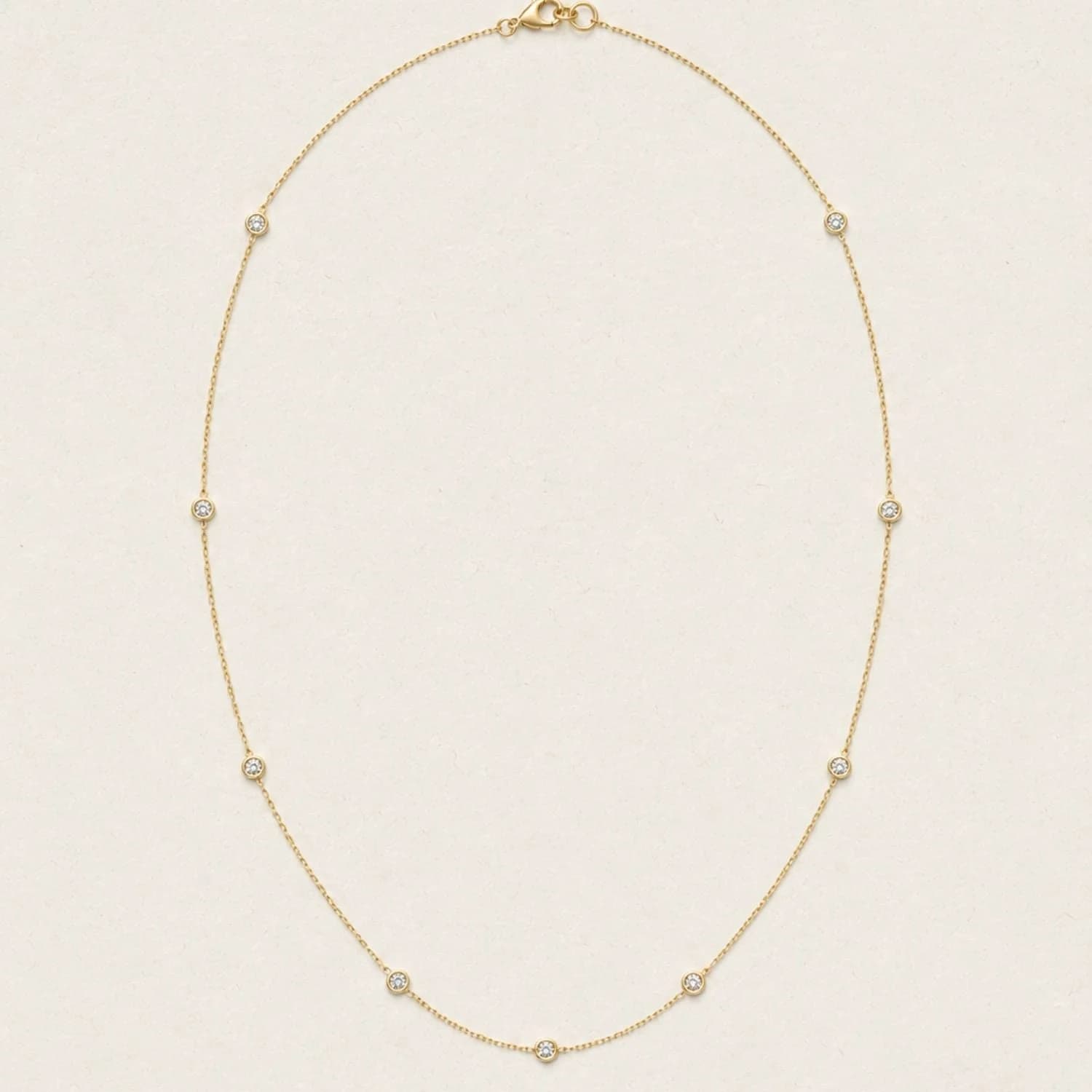 Aurora 9 2mm Diamond Station Necklace