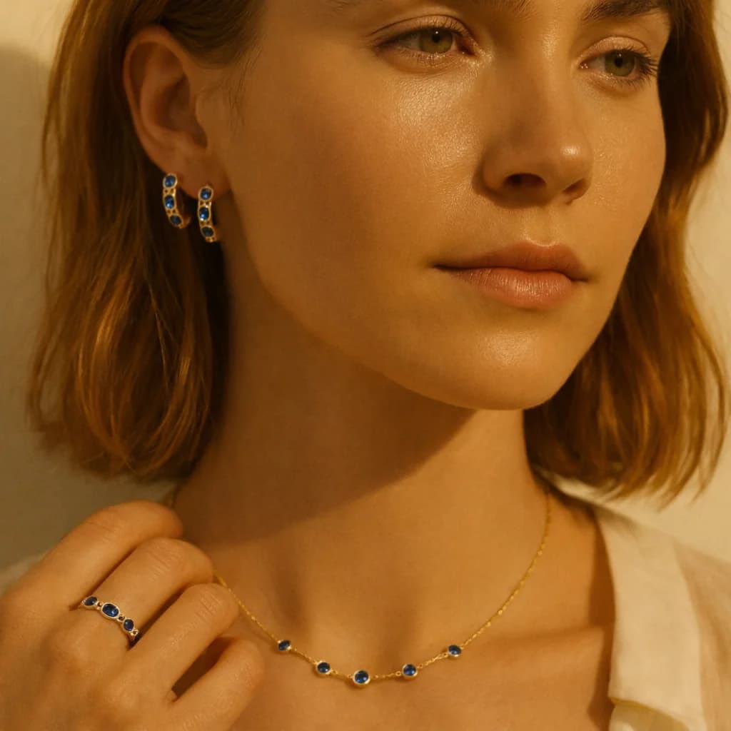 Aurora 9 Sapphire Station Necklace