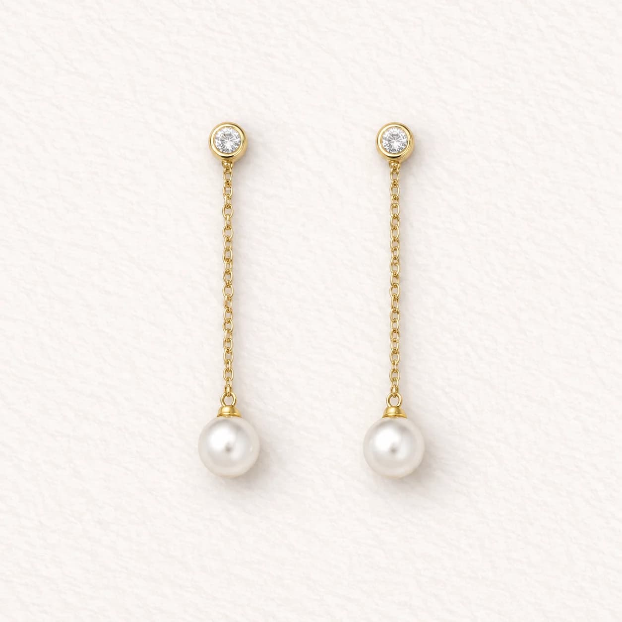 Aurora Diamond & Pearl Drop Earrings – image 1