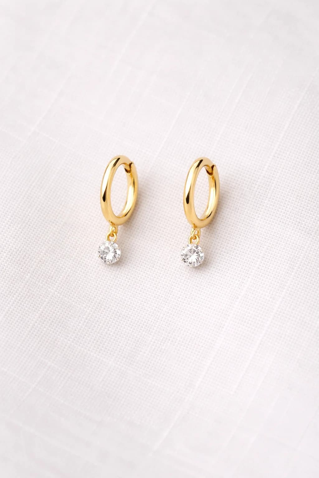 Aurora Diamond Drop Huggie Hoops