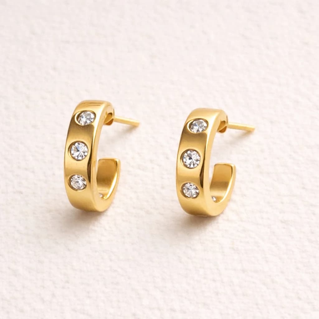 Aurora Flush Diamond Huggie Hoops
