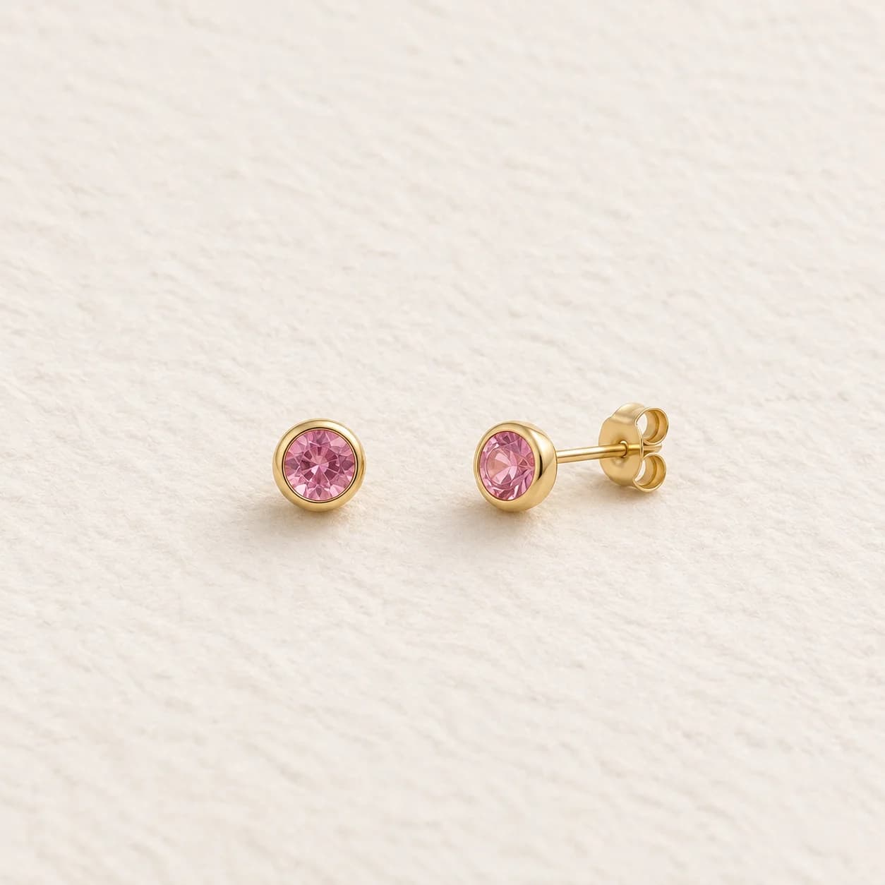 Aurora Pink Sapphire Stud Earrings