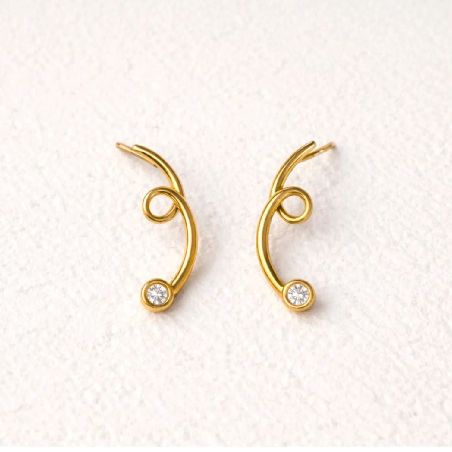 Everything Kept Unfolding Gold Diamond Earrings