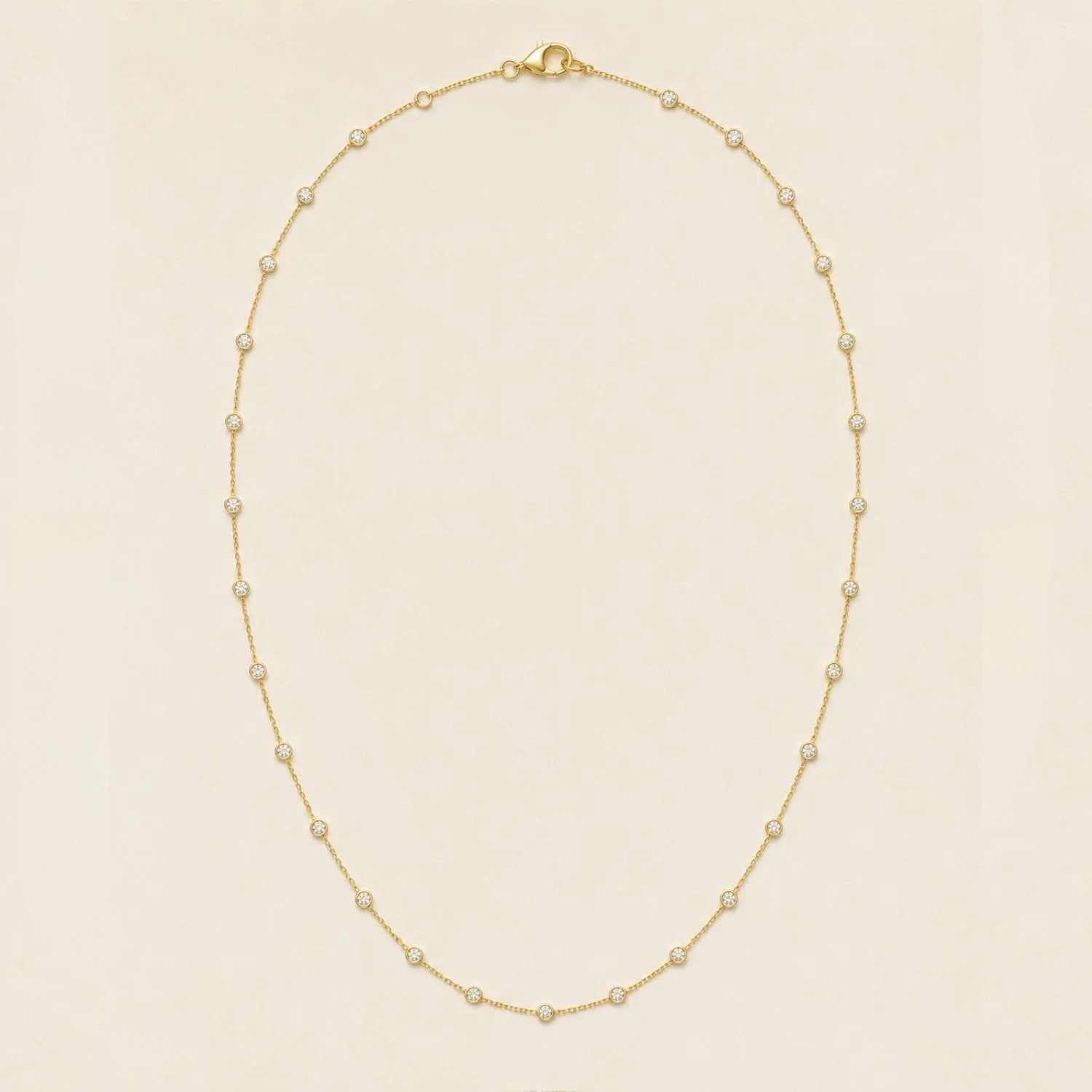 Aurora 2mm Tiny Diamonds Inch Station Necklace – image 1