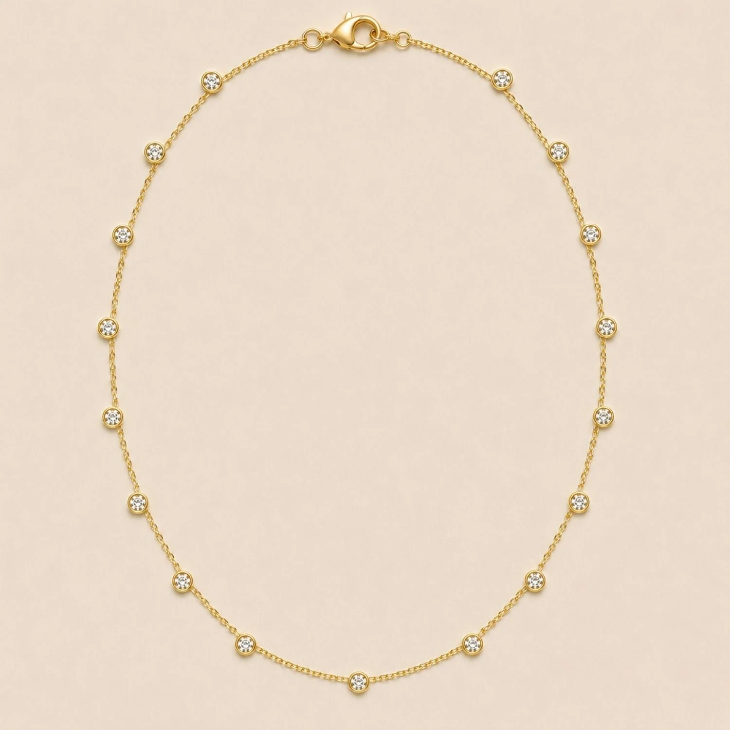 Aurora 4mm Diamonds Station Necklace – image 1