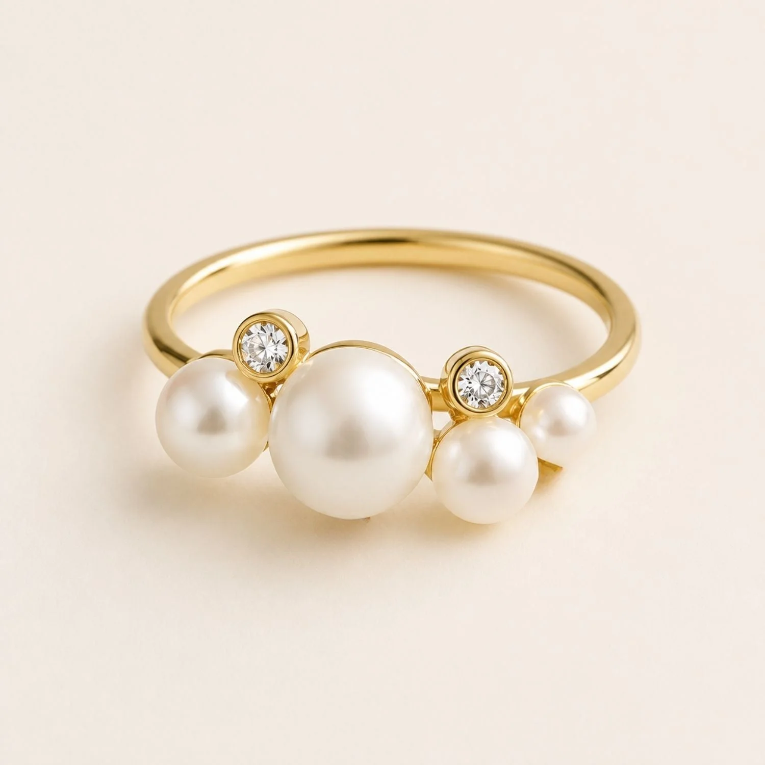 Aurora Diamond & Pearl Constellation Ring – image 1