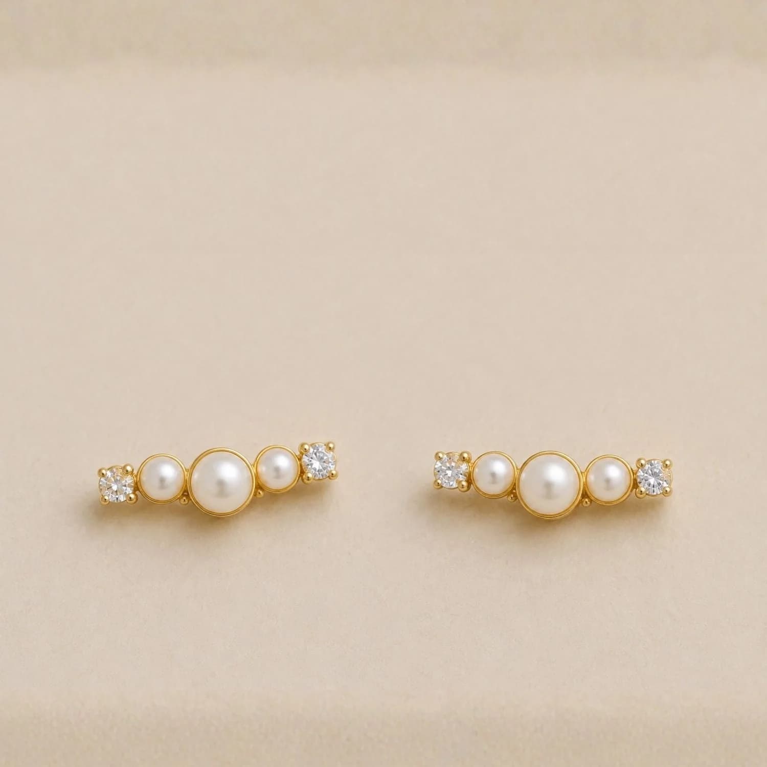 Aurora Diamond and Pearl Ear Climbers – image 1