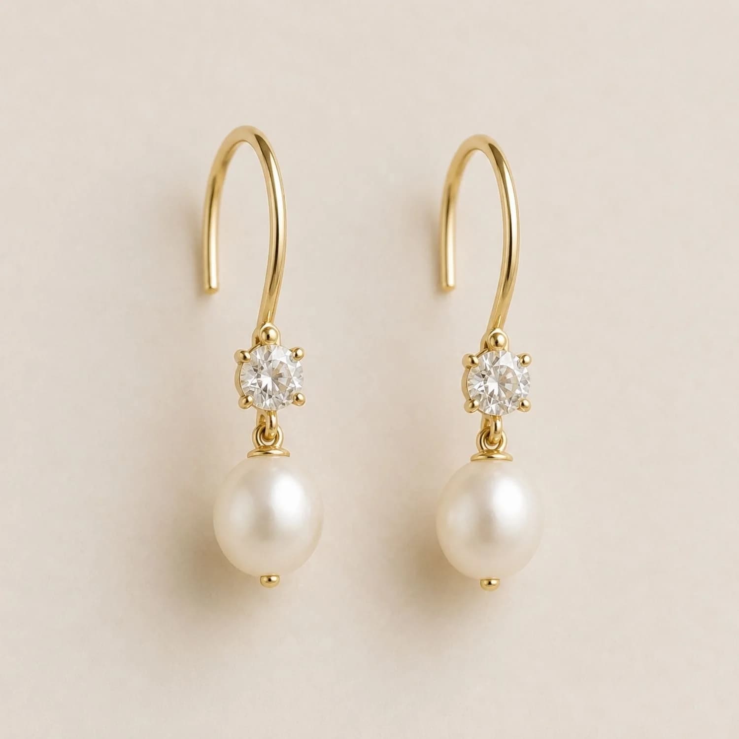 Aurora Diamond and Pearl Hook Earrings – image 1