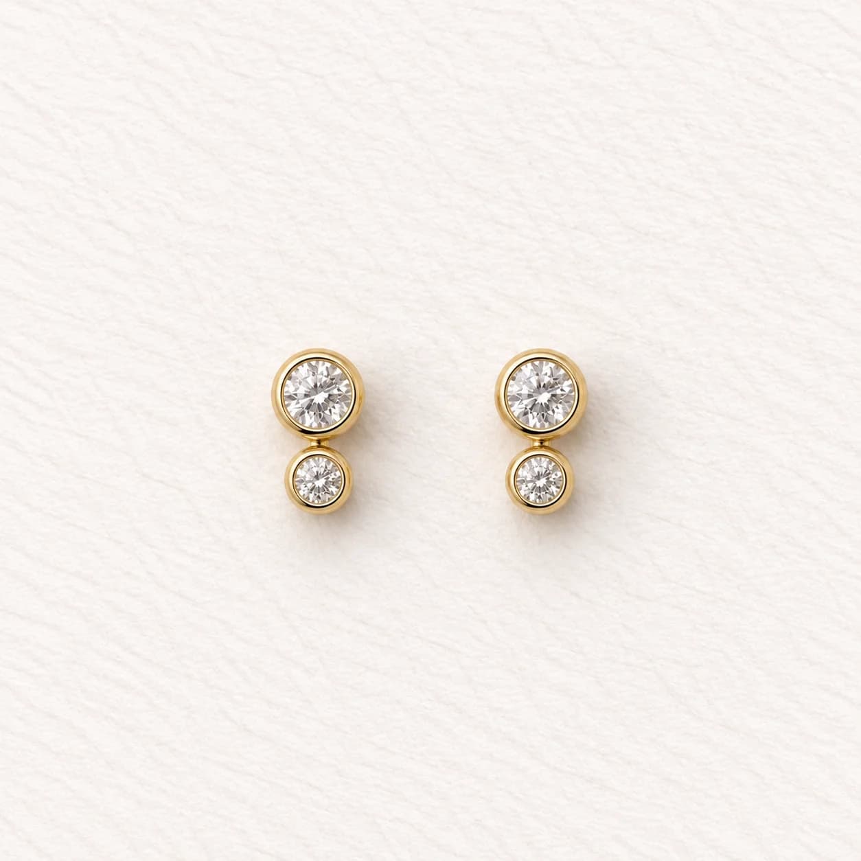 Aurora Double Diamond Stud Earrings – image 1