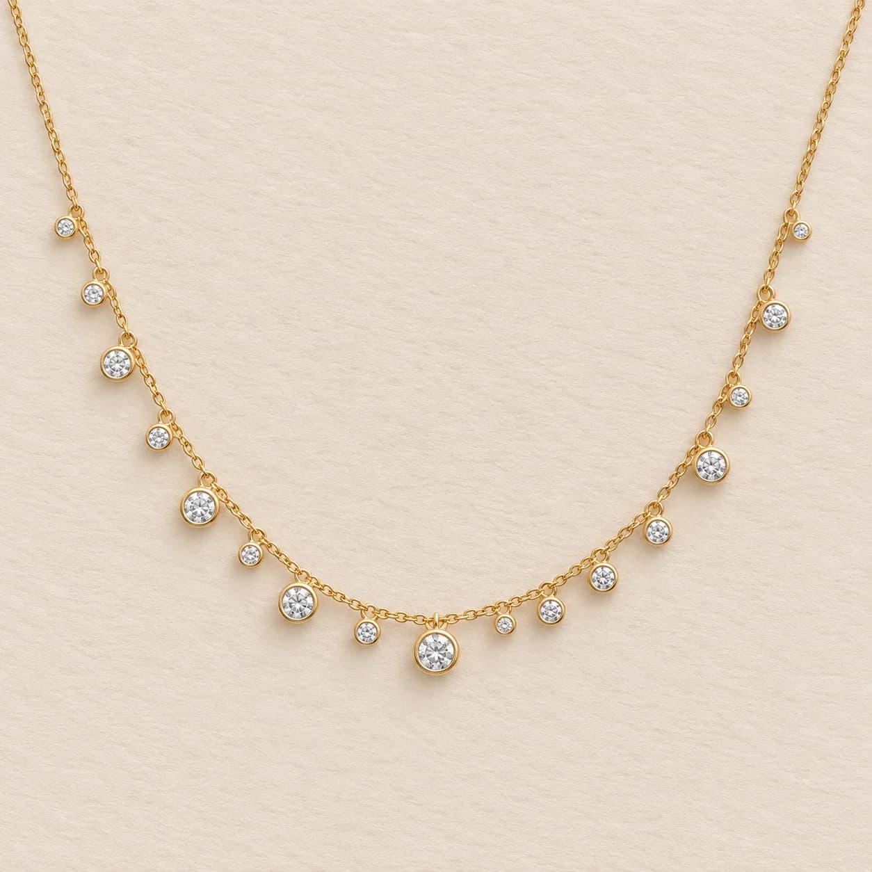 Aurora Graduated Diamond Drop Necklace – image 1