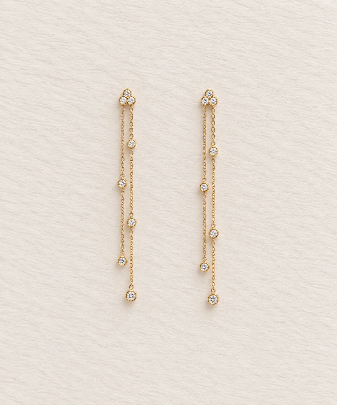 Aurora Long Falling Light Diamond Earrings – image 1
