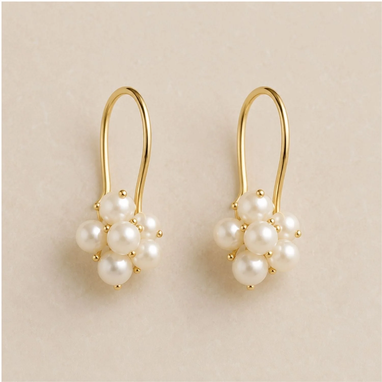 Aurora Pearl Cluster Hook Earrings – image 1