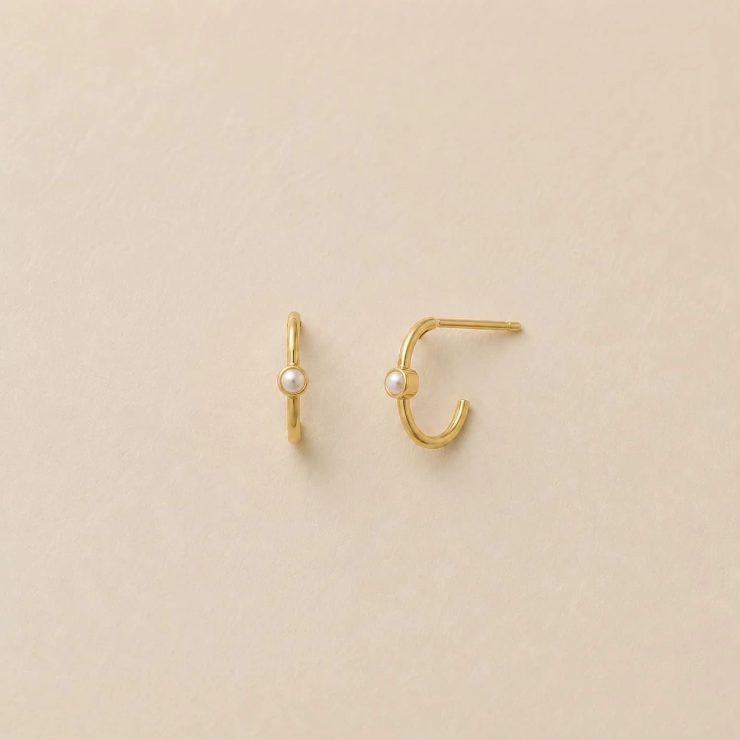Aurora Pearl Hoops – image 1