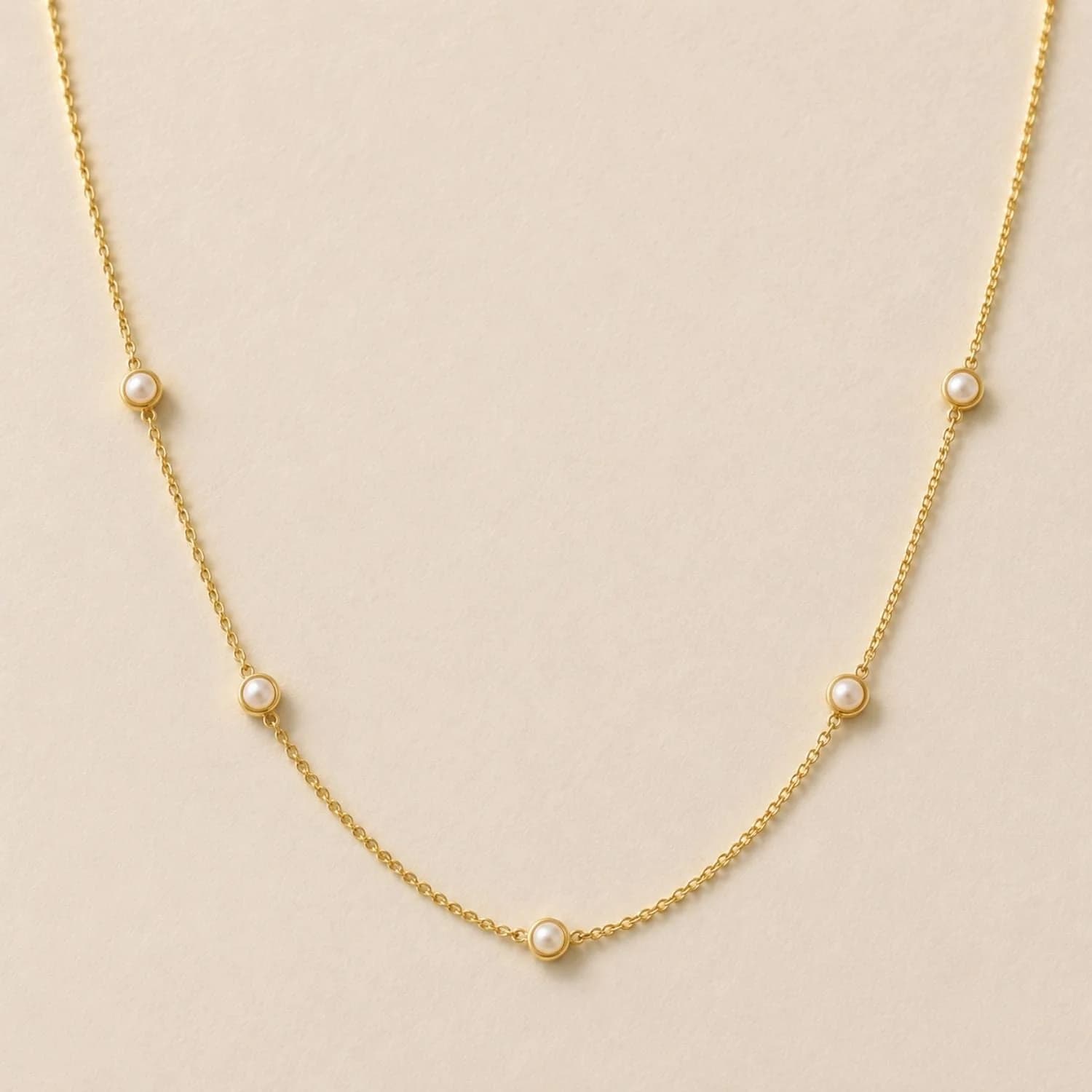 Aurora Pearl Station Necklace – image 1