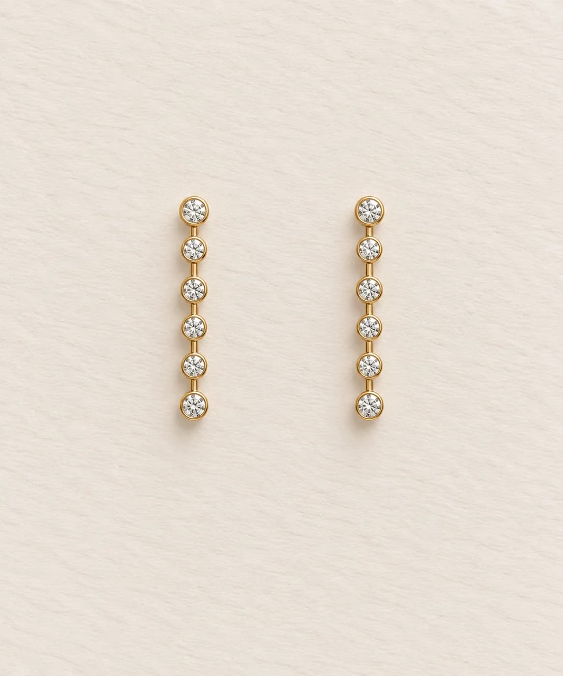 Aurora Six Diamond Line Drop Earrings – image 1