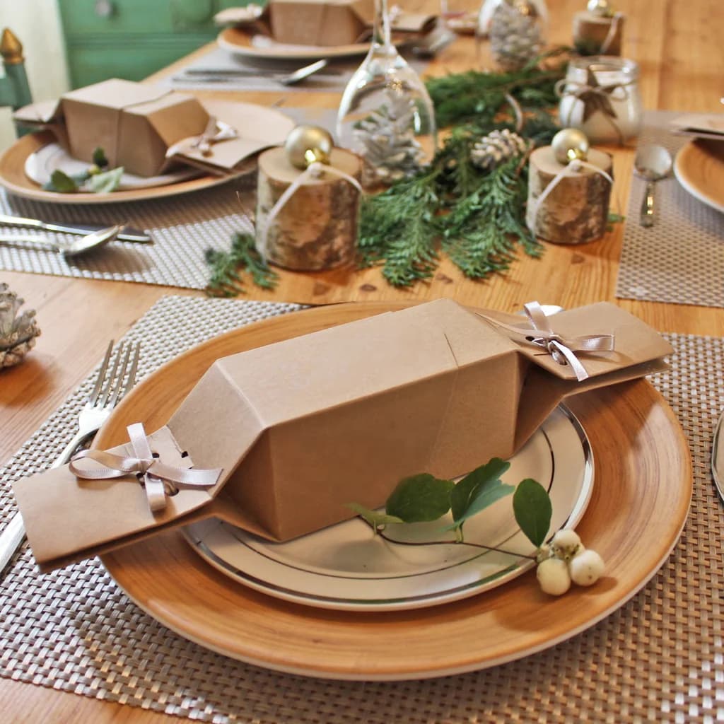 Six Reusable Plain Kraft Crackers (low-noise) with FREE tags