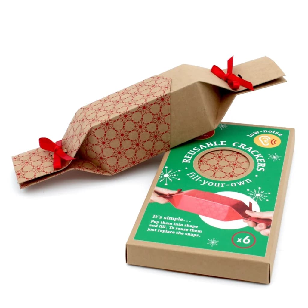Six Reusable Crackers 'Kraft Christmas' design – image 1