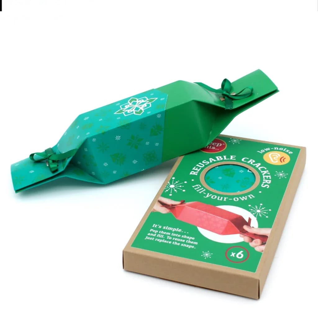 Six Reusable Crackers 'Green Jewel' design – image 1