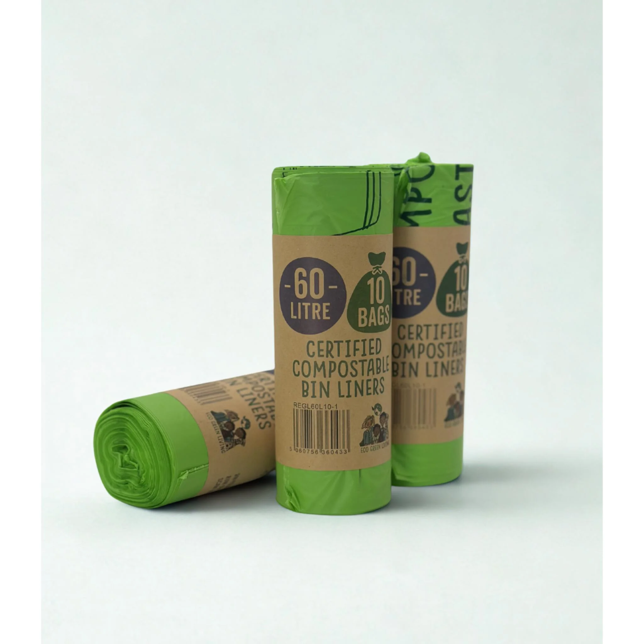 60L Compostable Waste Bags, 10 Bags – image 1