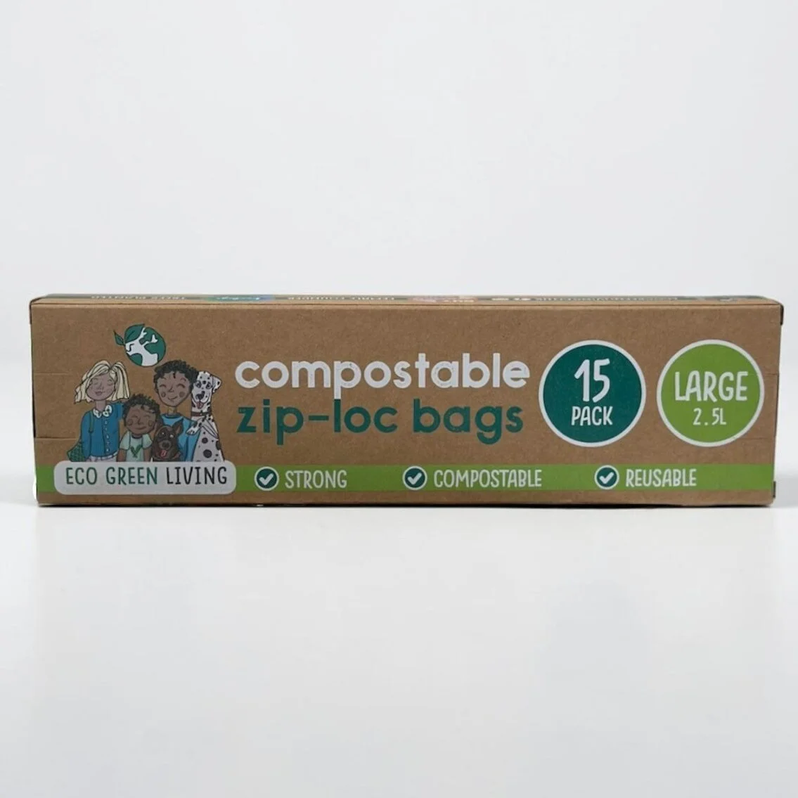 Compostable Resealable Zip Lock Bags Large – image 1
