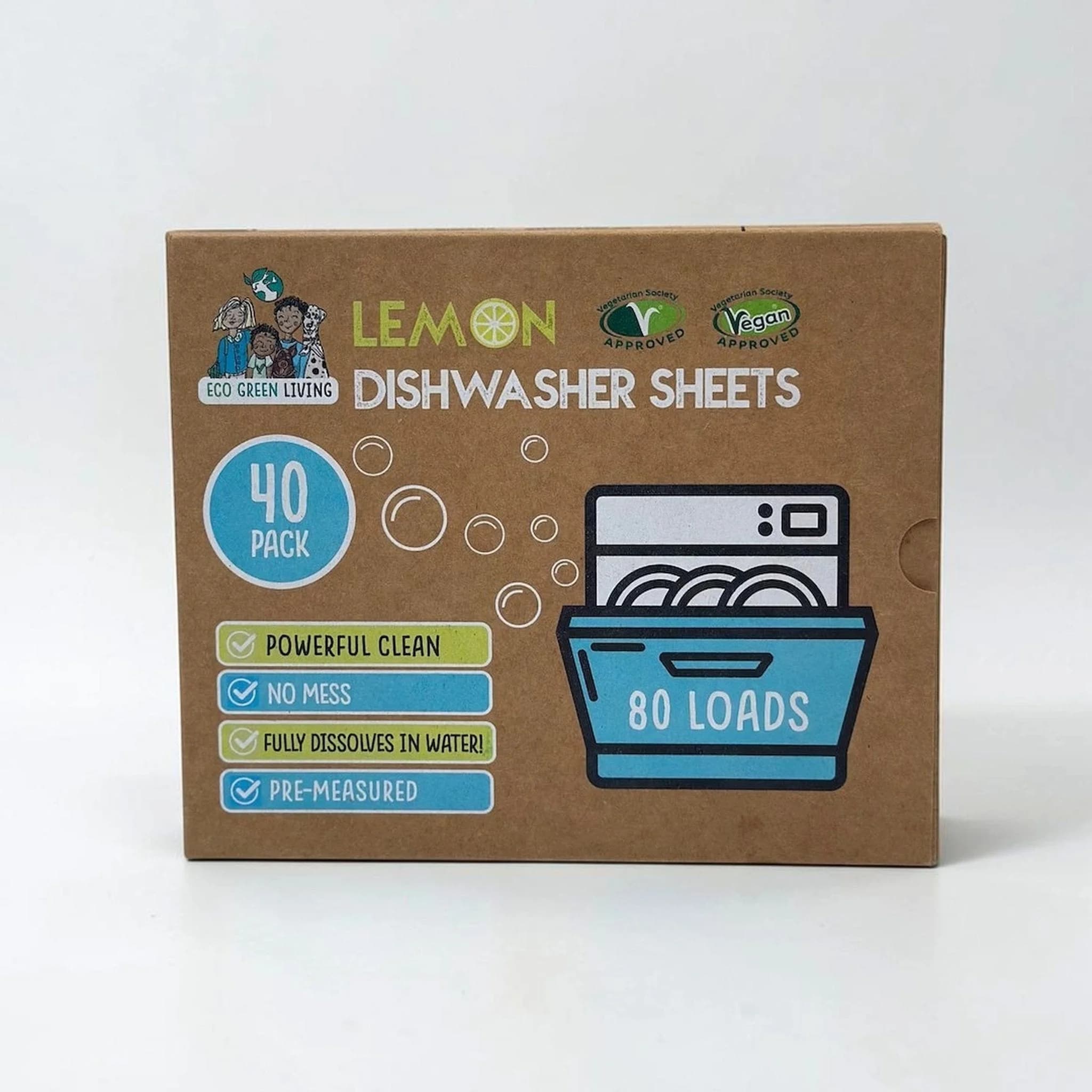 Eco Green Living Dishwasher Sheets – Lemon Scent | 40 Sheets