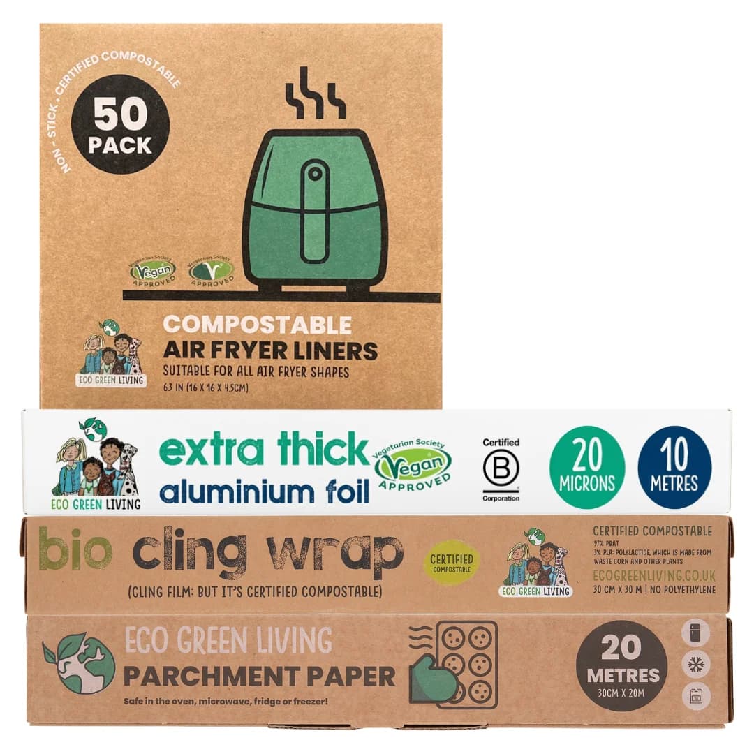 Kitchen Essentials Bundle: Compostable Film, Recycled Foil, Parchment Paper, and Air Fryer Liners – image 1