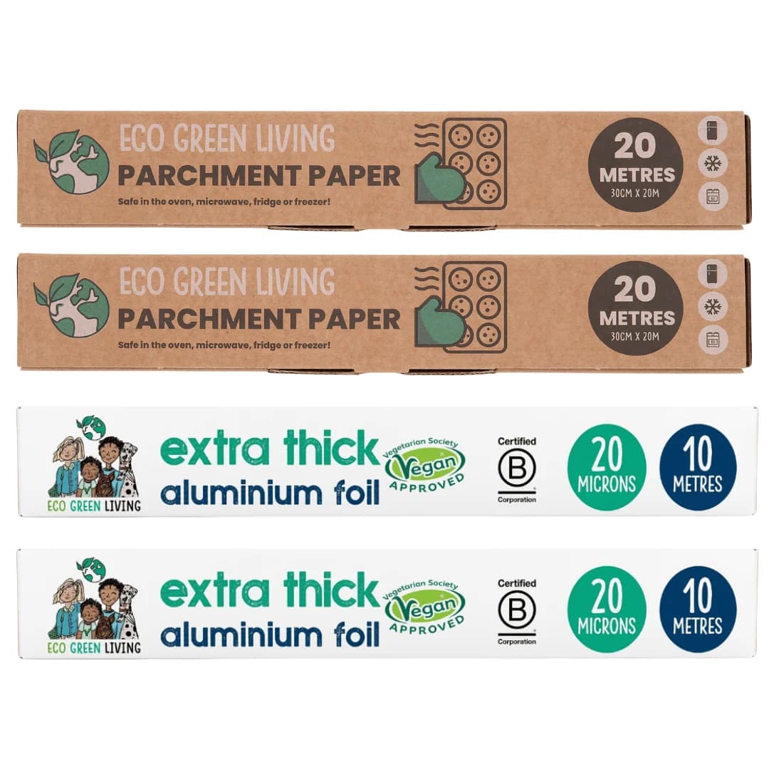 Foil x 2, 10m x 30cm Parchment Paper x 2, 20m x 30cm