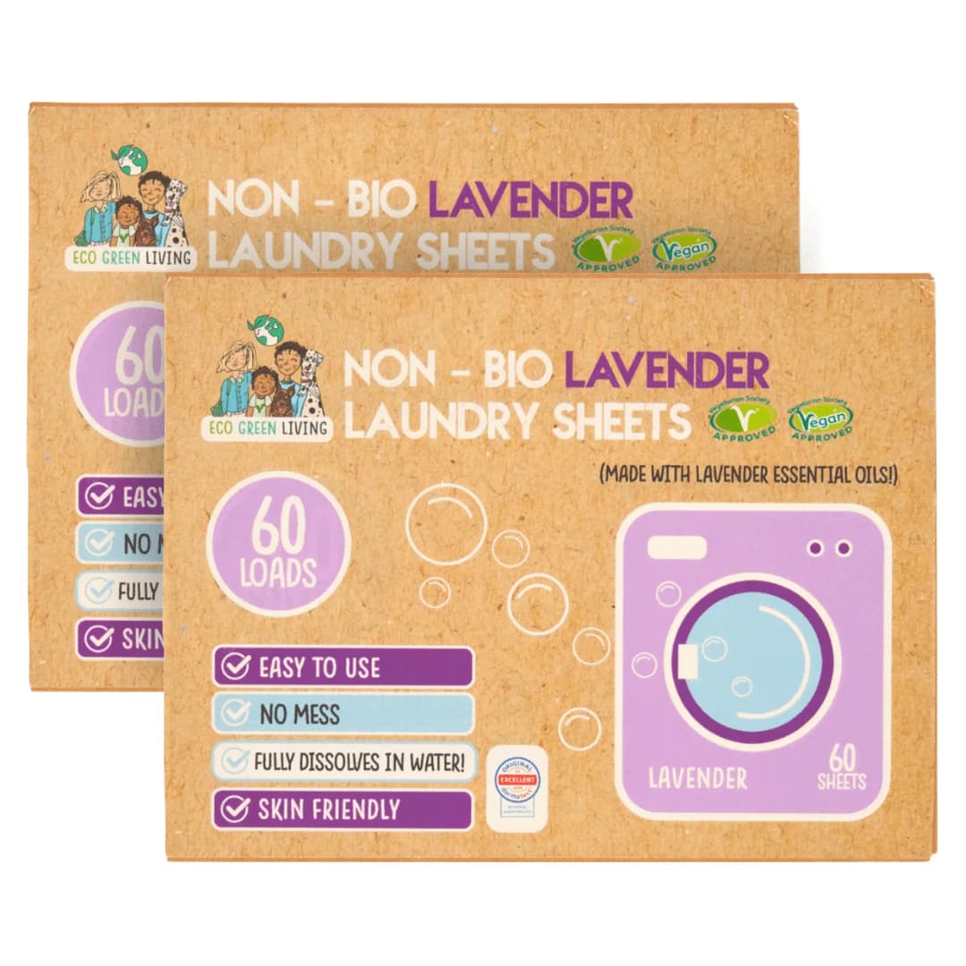 Non-Bio Laundry Detergent Sheets (Lavender) 60 x 2, 120 sheets
