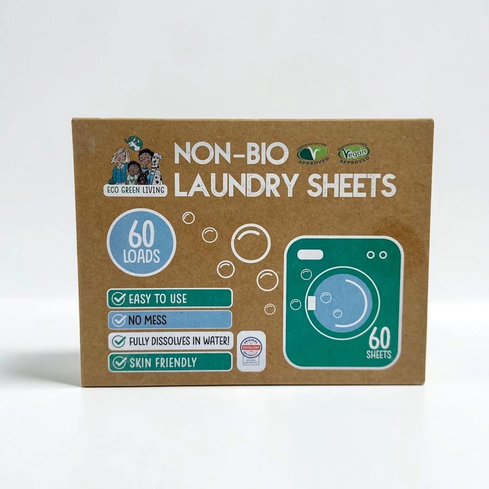 Non-Bio Laundry Detergent Sheets x 60 (Fragrance-Free) Eco Green Living