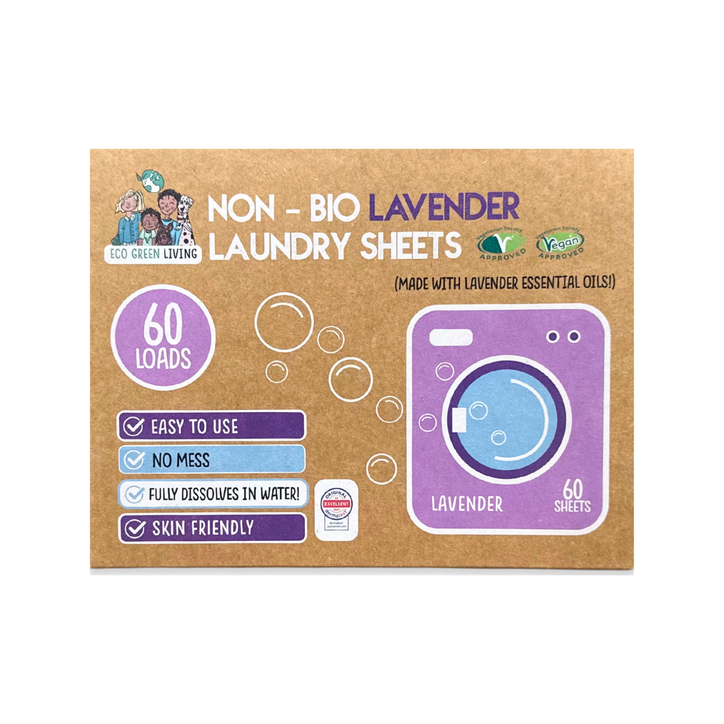 Non-Bio Laundry Detergent Sheets x 60 Lavender – image 1