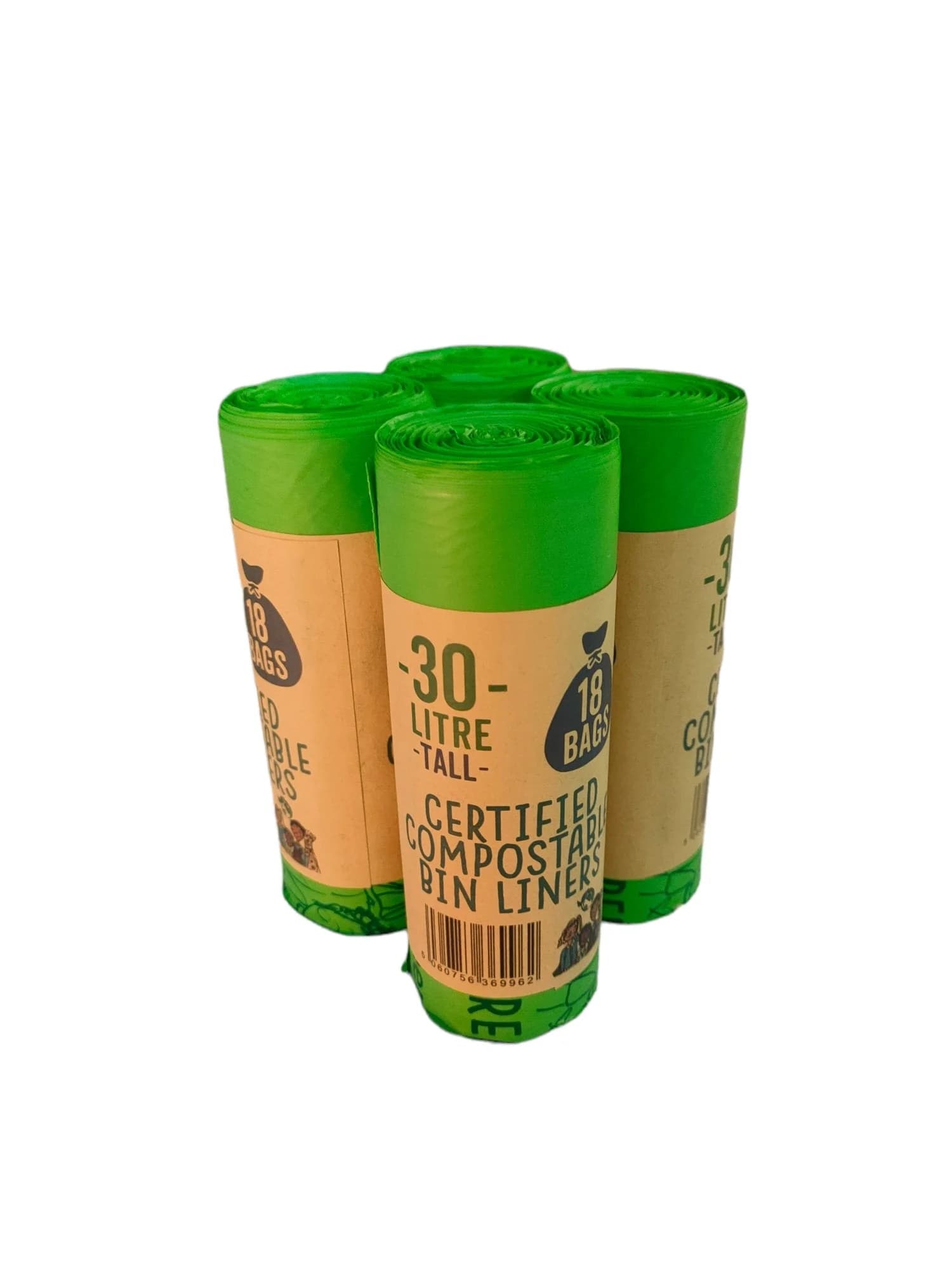QVC 30 Litre Compostable Waste Bags | 6 Rolls of 18 Bags | Eco Green Living