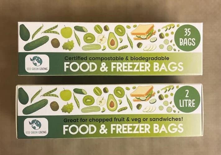 TWIN PACK Certified Compostable Food & Freezer Bags 2 Litre (2 X 35 bags)