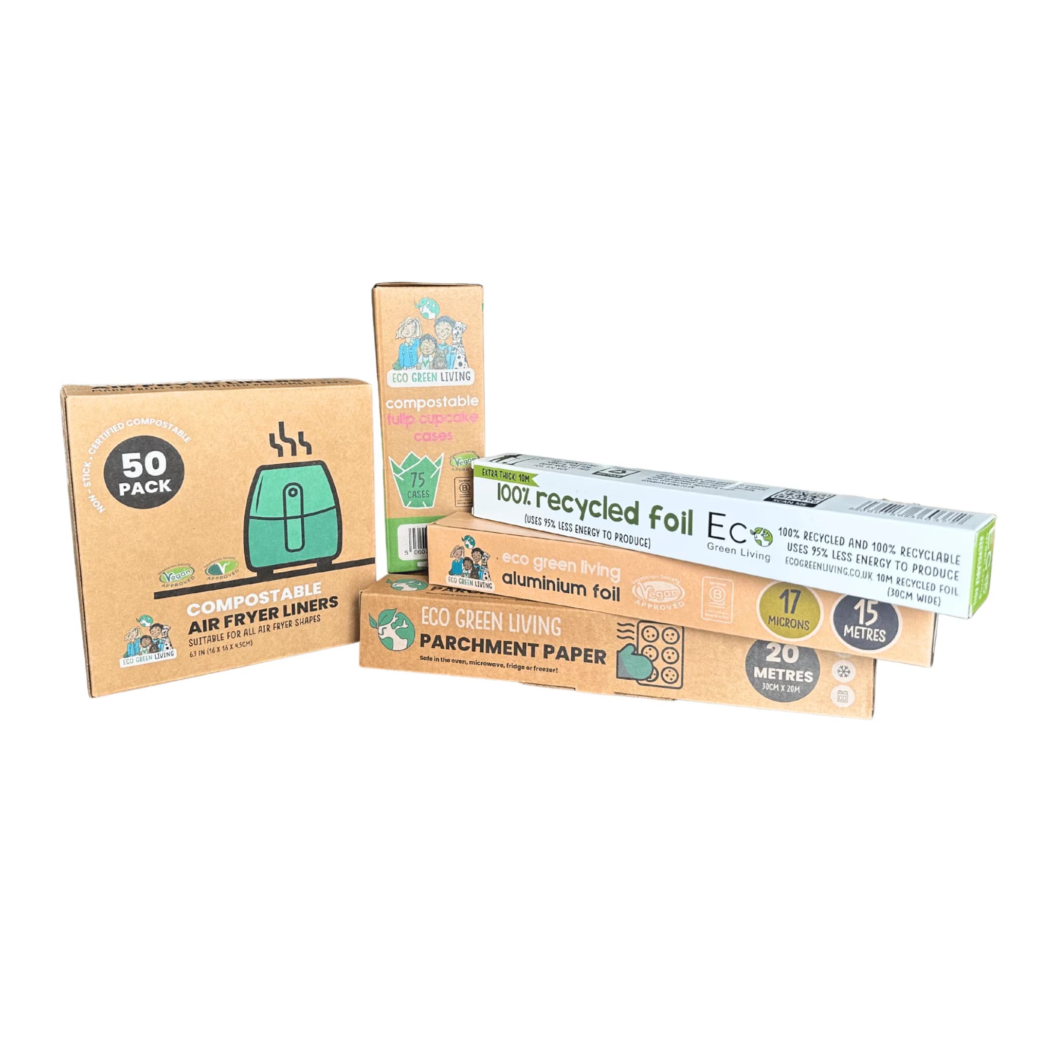 Cooking on Gas starter box with parchment paper, air fryer liners, aluminium foil and compostable cling film