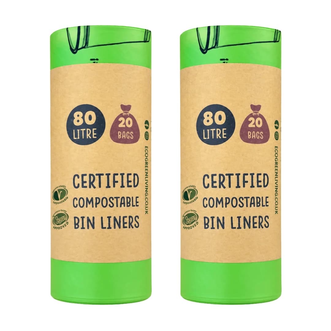 80L Bin Liners | 2 Roll of 20 Bags | Eco Green Living - EcoGreenLiving