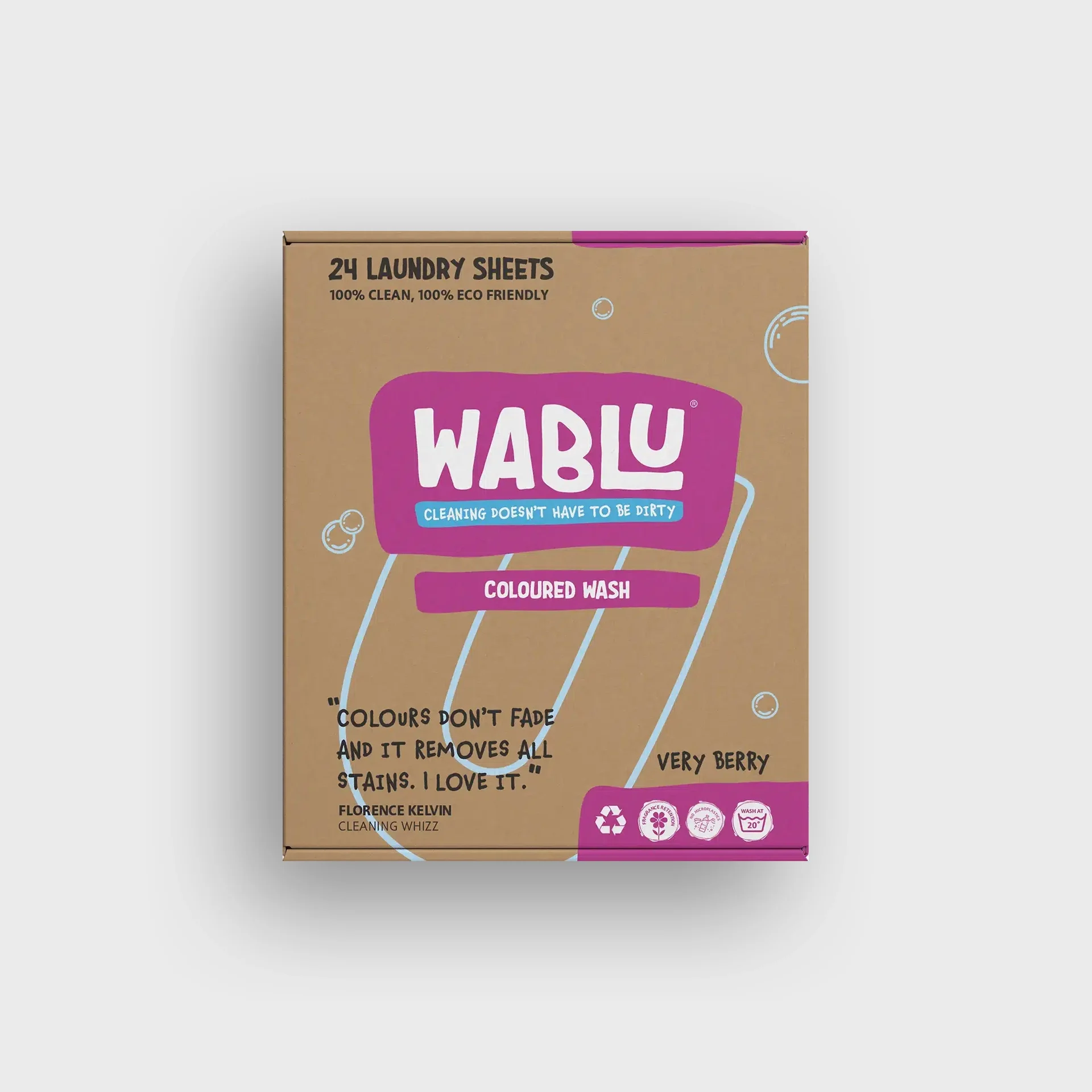 24 Coloured Wash | Very Berry Laundry Sheets