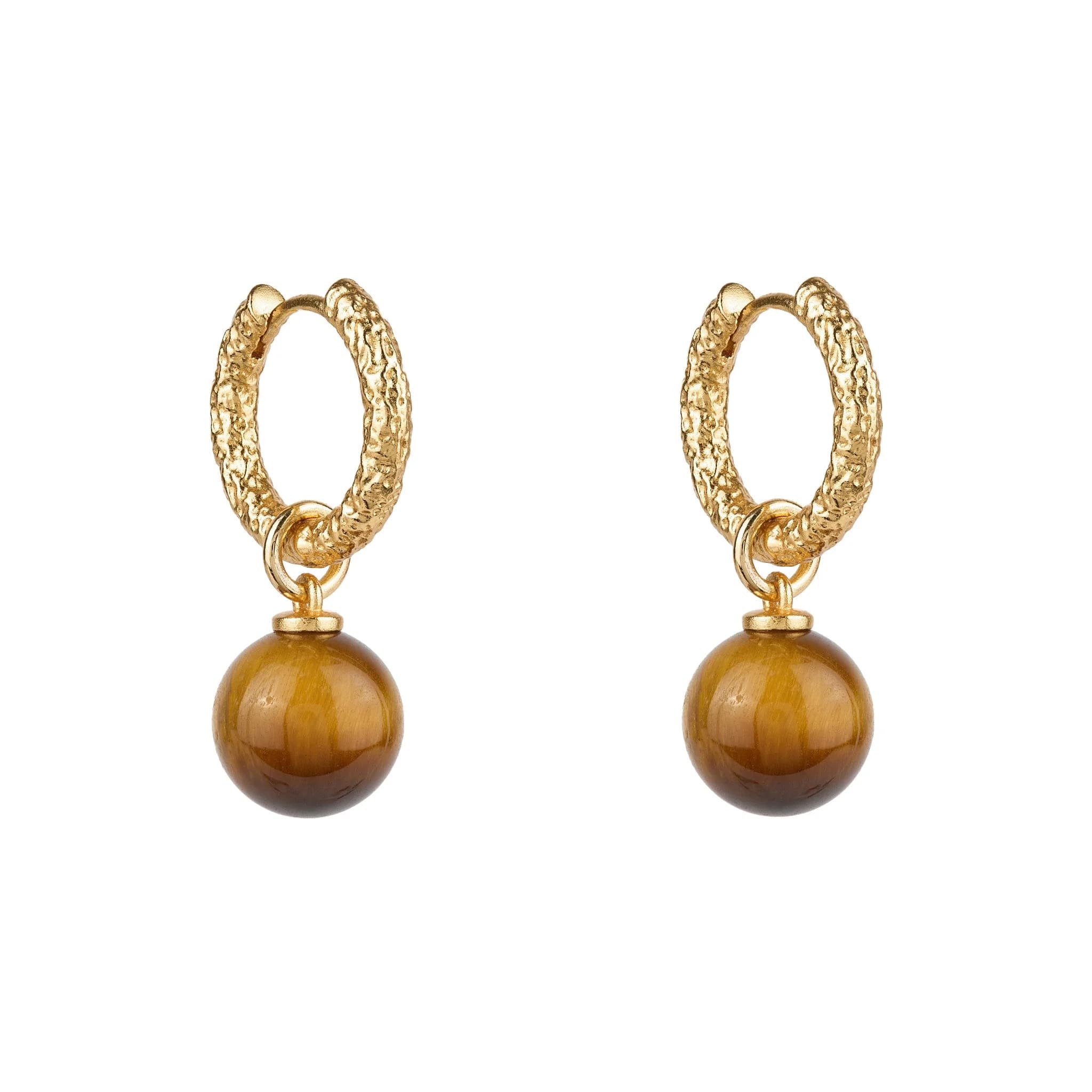 Tiger’s Eye Drop Hoops